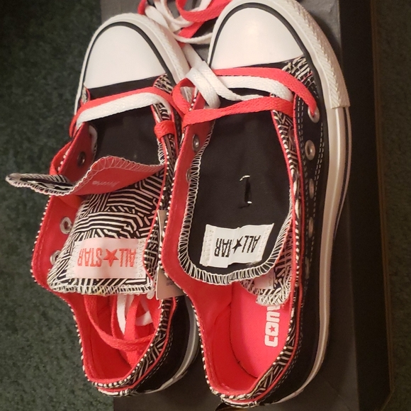 NIB Converse CT Double Up Black/Neon Pink fits Reg shoe size 5.5 to 6 - Picture 2 of 5